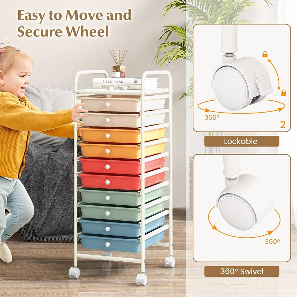 10 Drawer Rolling Storage Cart W746579
