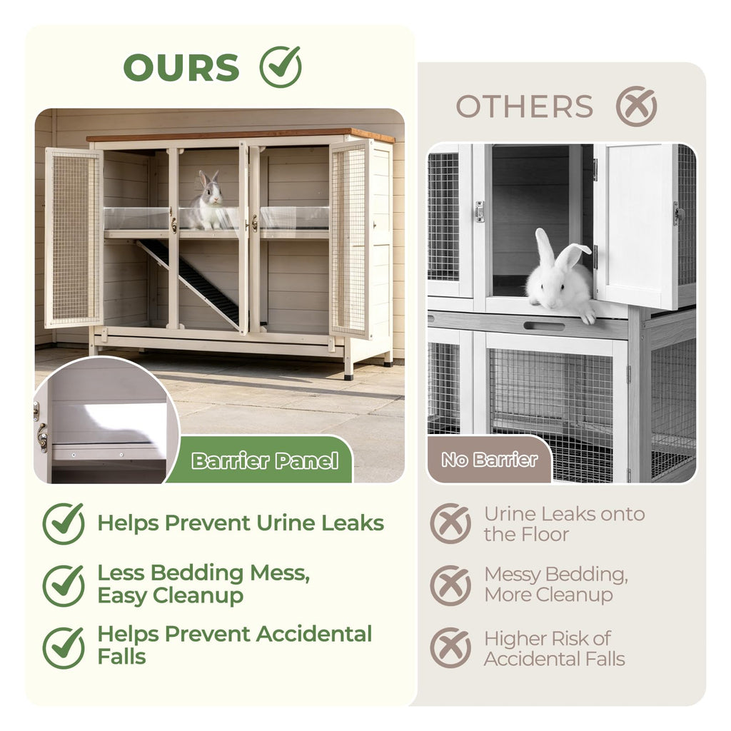 2-Story Indoor Rabbit Hutch with Pull-Out Tray K4894