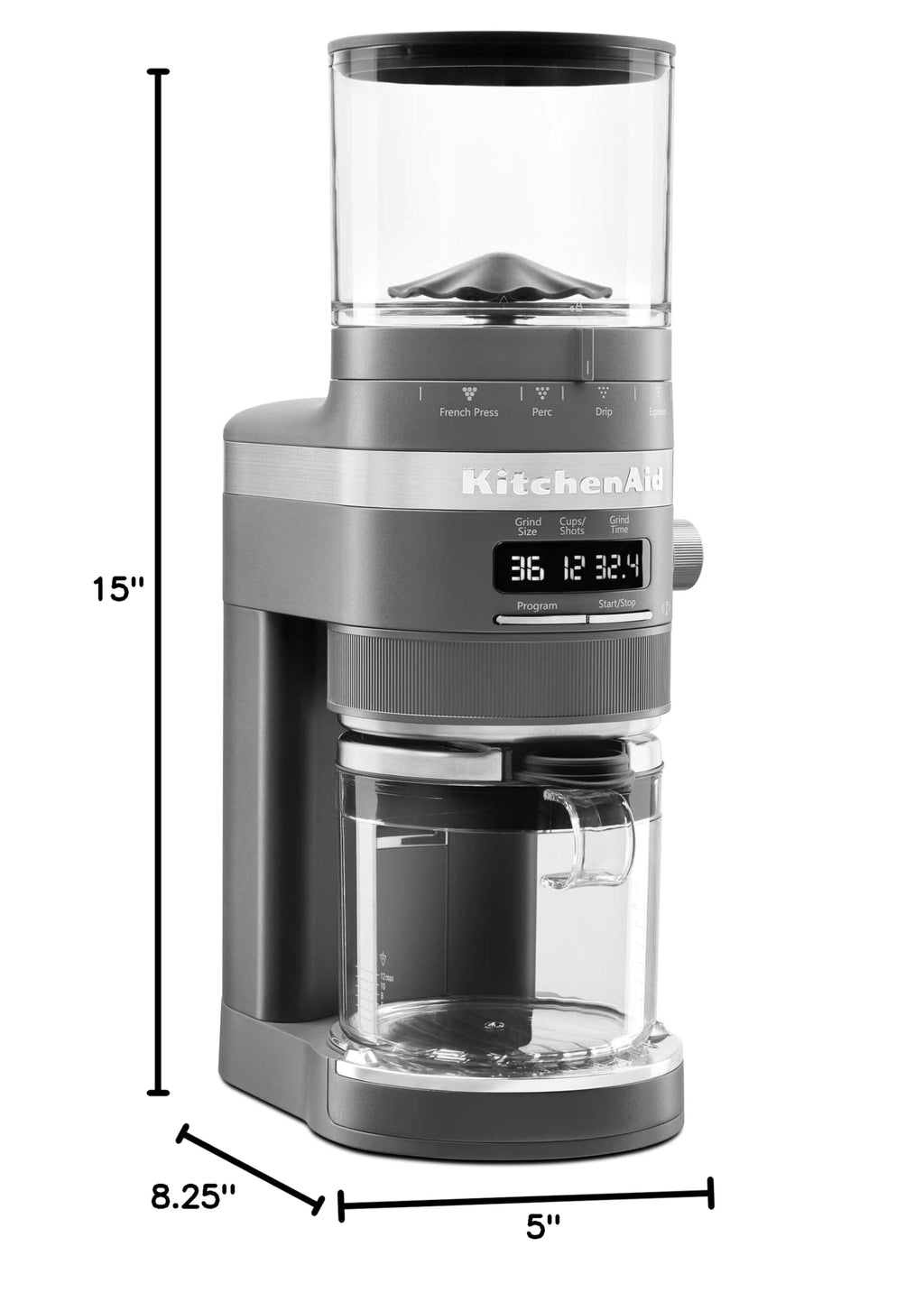 Charcoal Grey Burr Coffee Grinder V97806