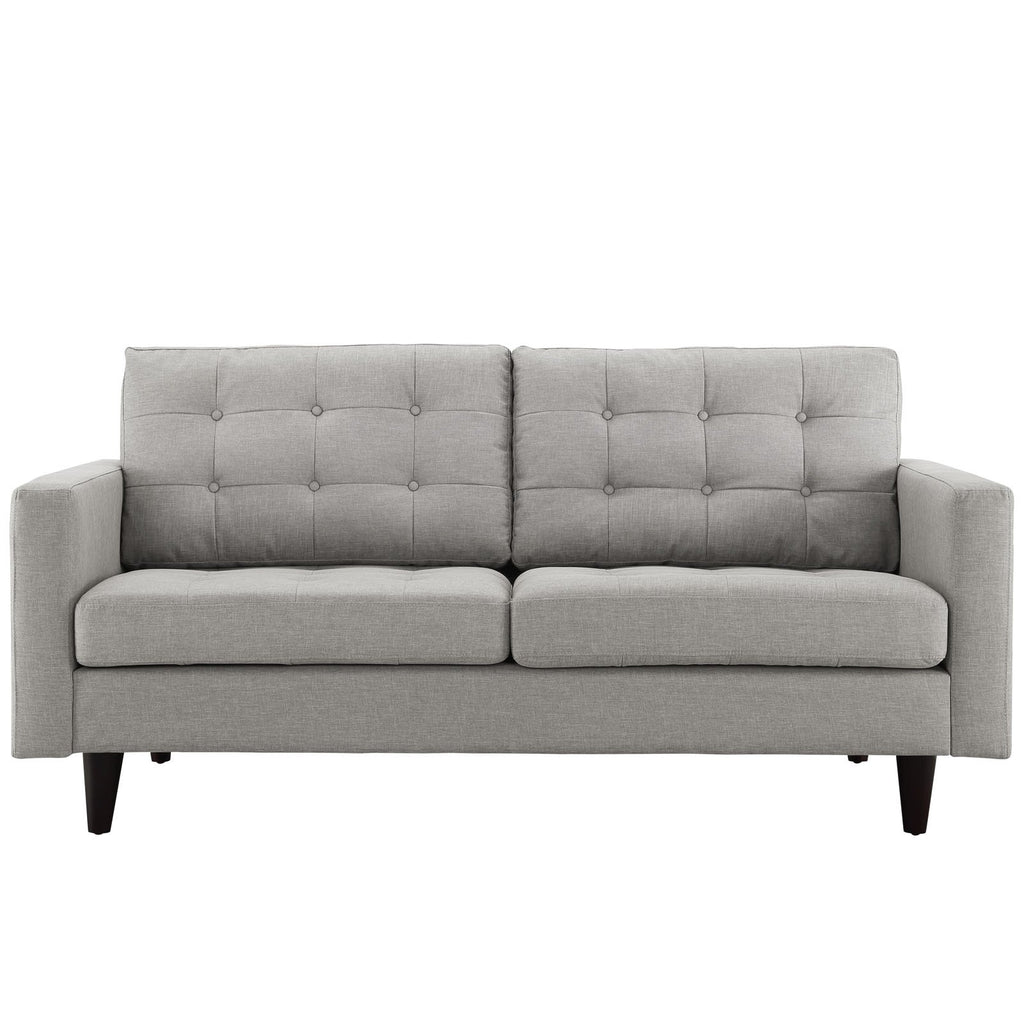 Light Gray Upholstered Fabric Loveseat L7784