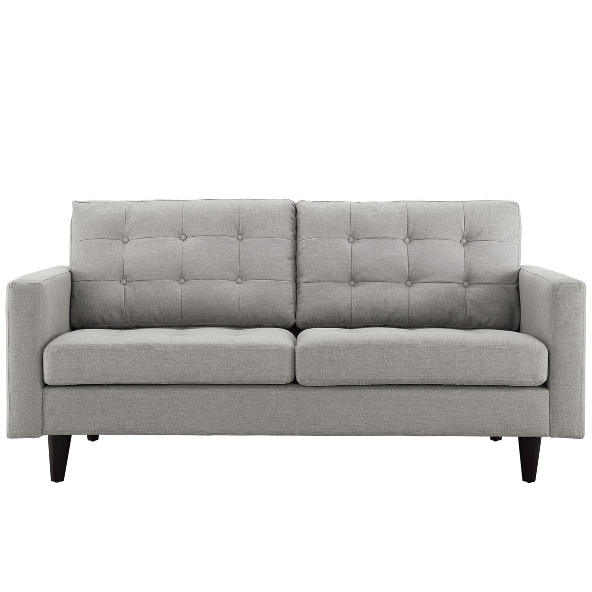 Light Gray Upholstered Fabric Loveseat L7784