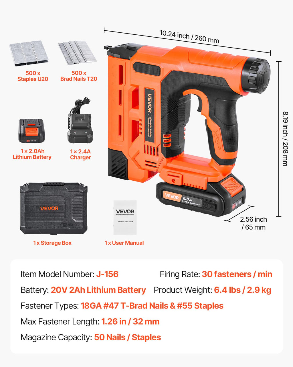 Cordless 2-in-1 18 Gauge Nail Gun Staple Gun Z896268
