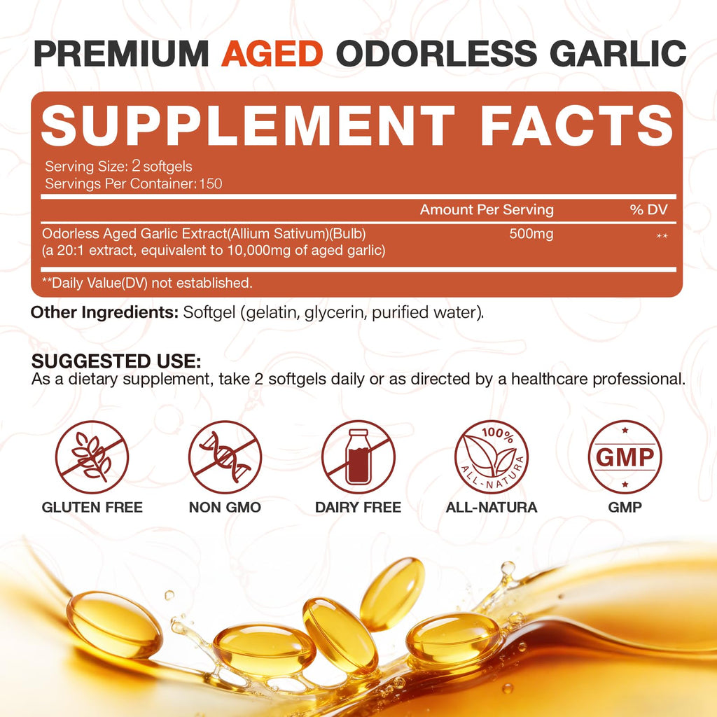 Odorless Garlic Extract 10000mg Softgels H35928