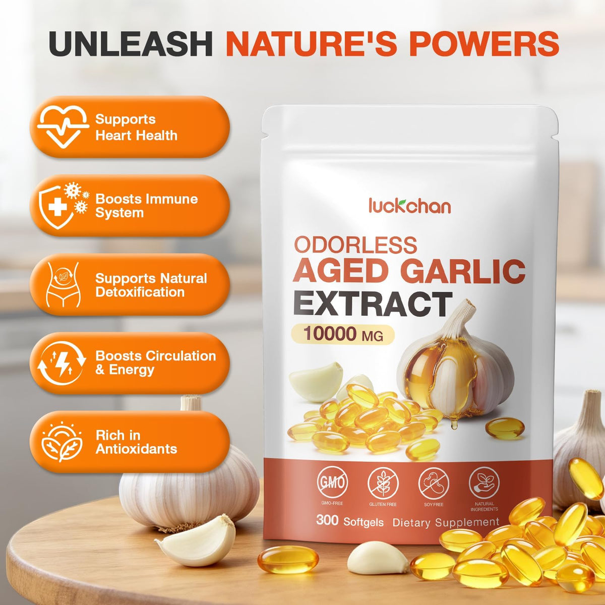 Odorless Garlic Extract 10000mg Softgels H35928
