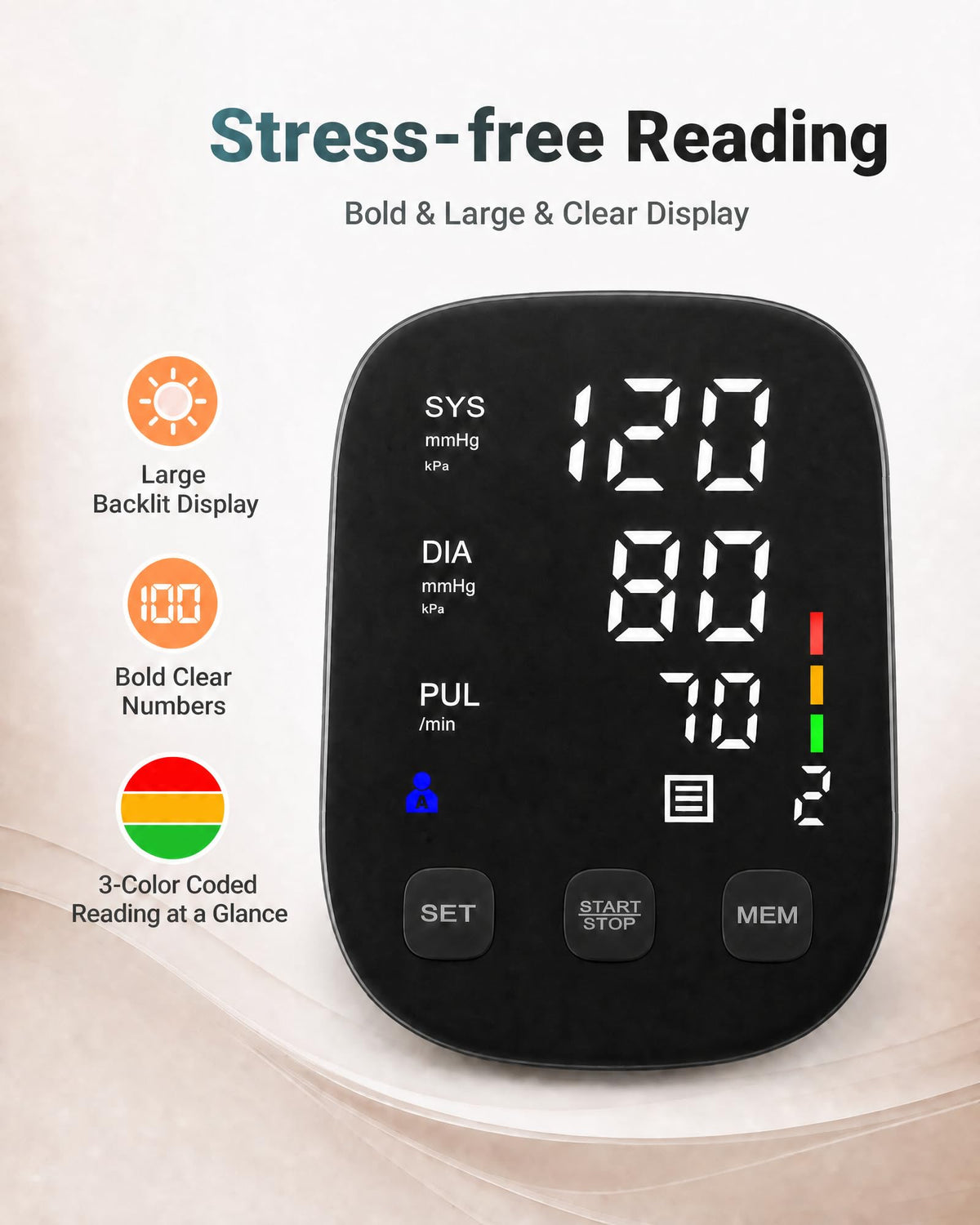 Upper Arm Blood Pressure Monitor with 22-42cm Cuff N69909