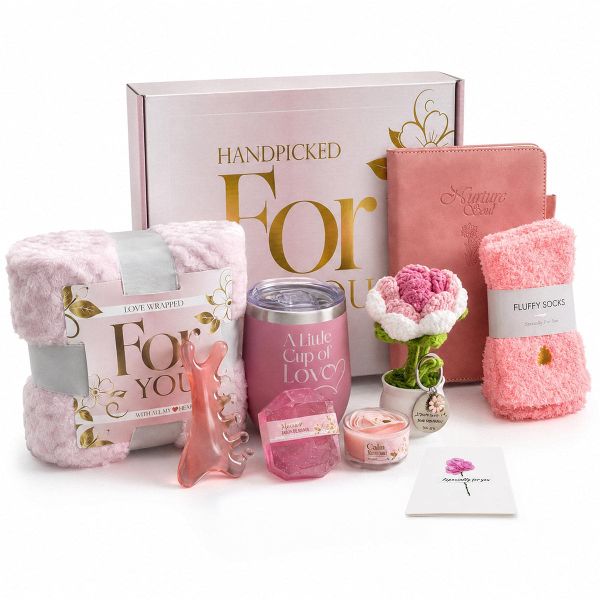 11 Pc Pink Care Package with Blanket T225