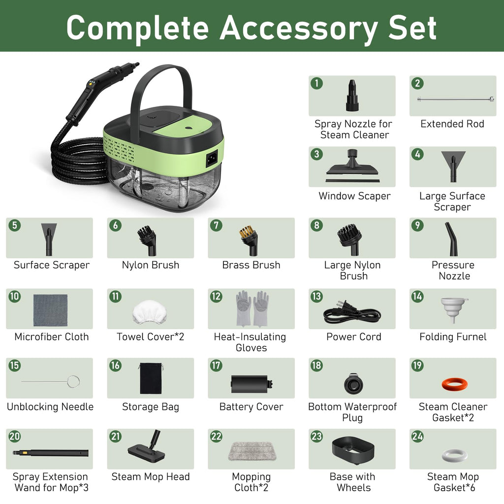 14 IN 1 Steam Cleaner Mop, Handheld Steamer, 1.6L Tank O541