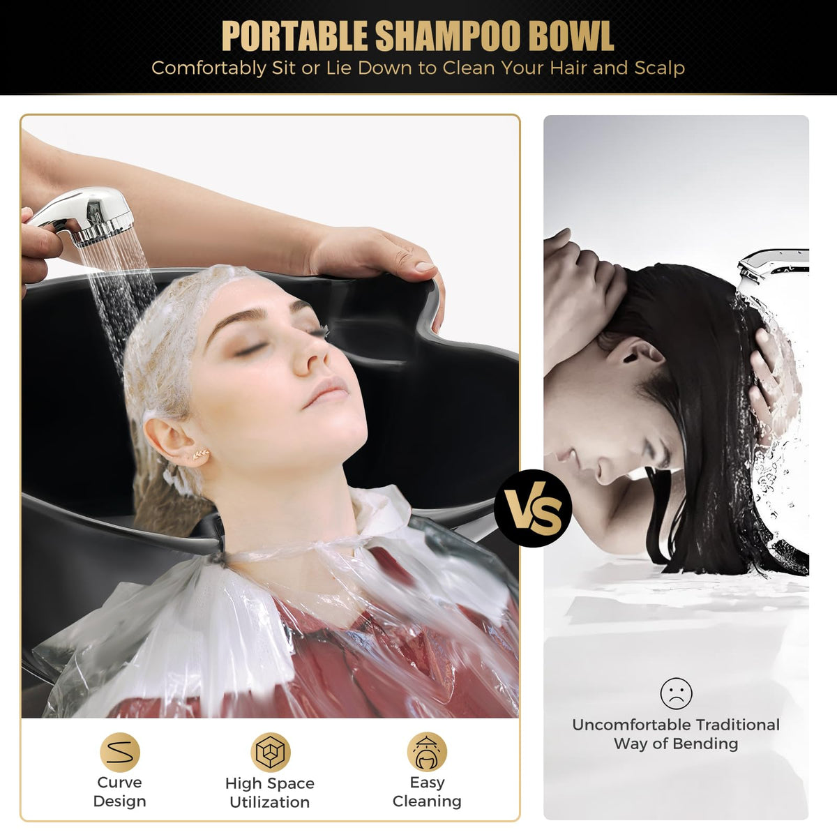 Portable Height Adjustable Shampoo Bowl with Electric Pump P979466