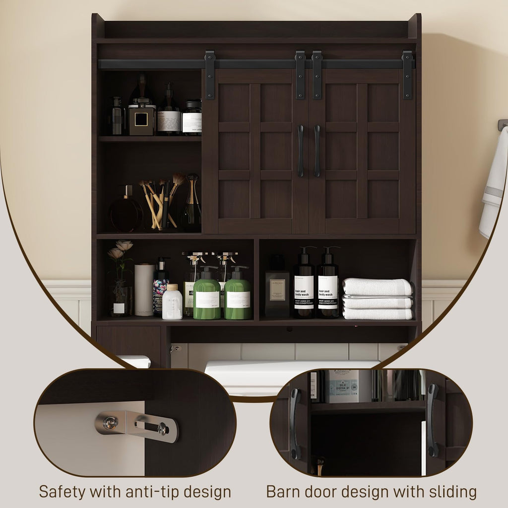 Over The Toilet Storage Cabinet with Sliding Doors D46201