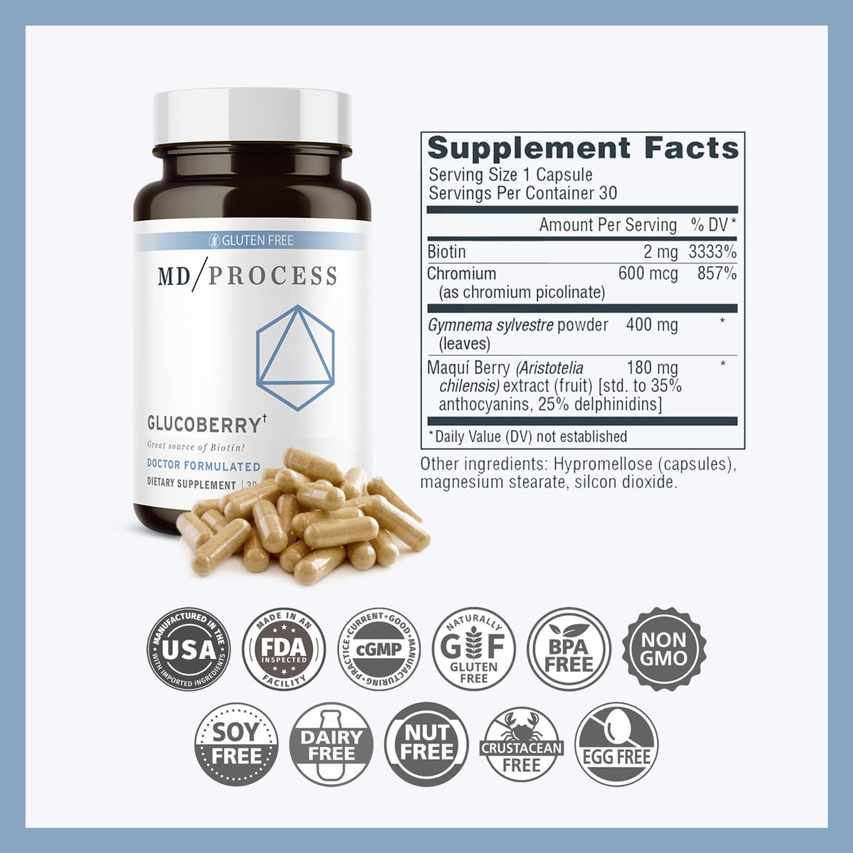 Maqui Berry Extract with Chromium Picolinate 30 Capsules Y7389