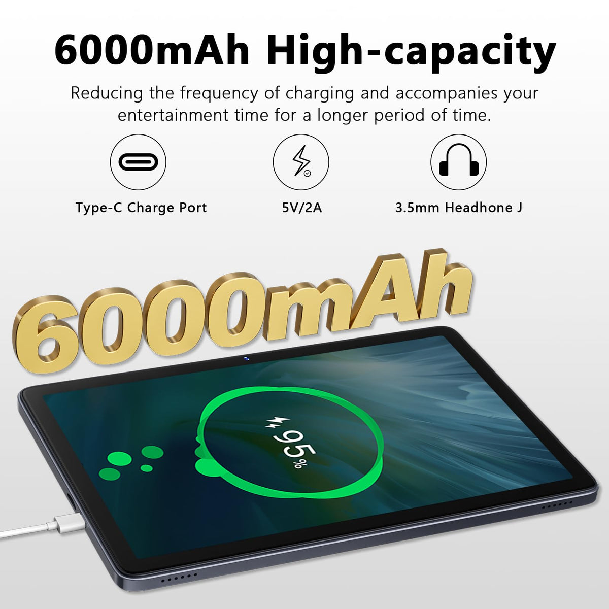 10 Inch Android 15 Tablet with Keyboard C1818