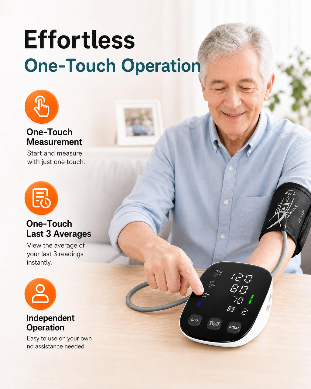 Upper Arm Blood Pressure Monitor with 22-42cm Cuff N69909