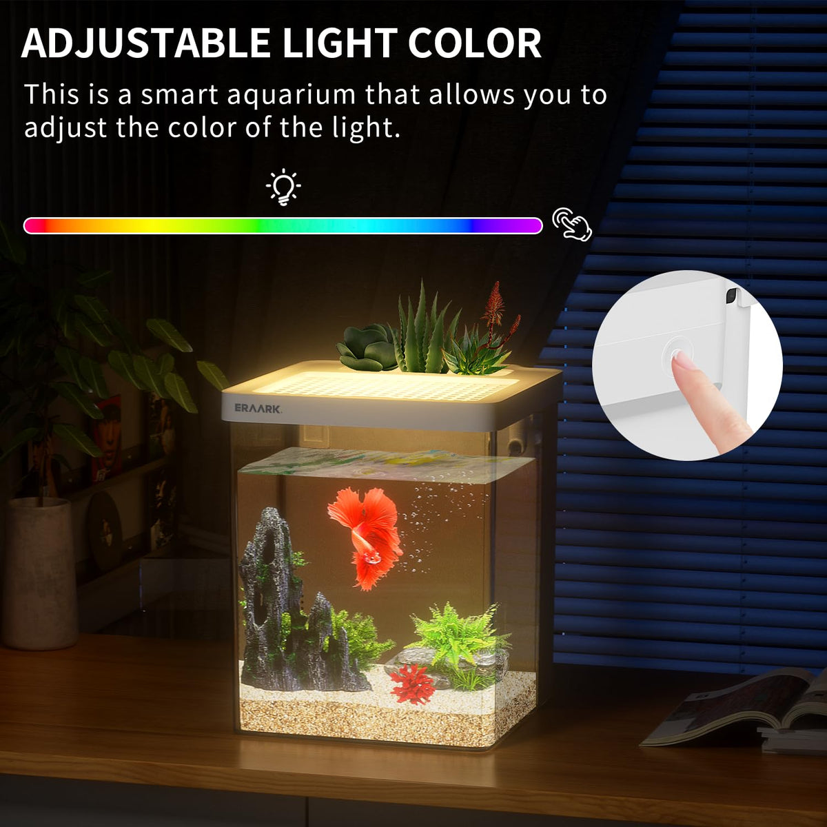 Smart Betta Fish Tank 1.5 Gallon Aquarium with Filter LED Light B197