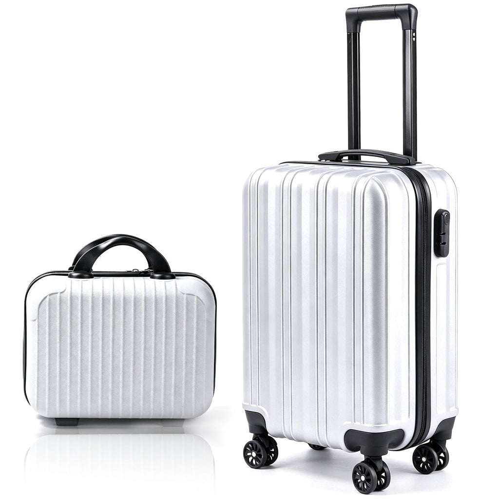 20 Inch Hardside Spinner Suitcase with Makeup Case and Coded Lock O684