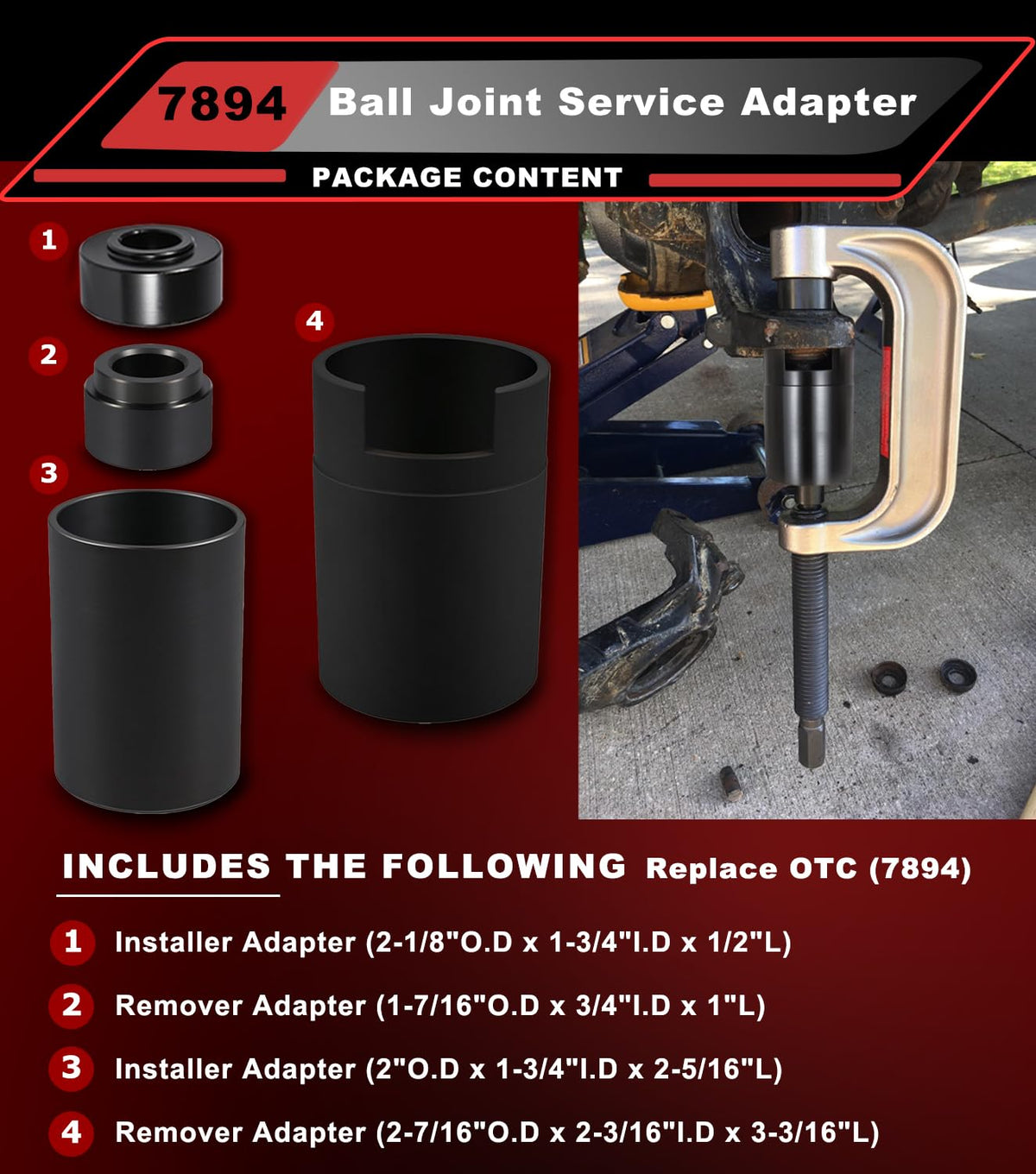 4PCS Ball Joint Service Adapter Set T5808