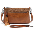 Turquoise Concho Embossed Crossbody Handbag X81885