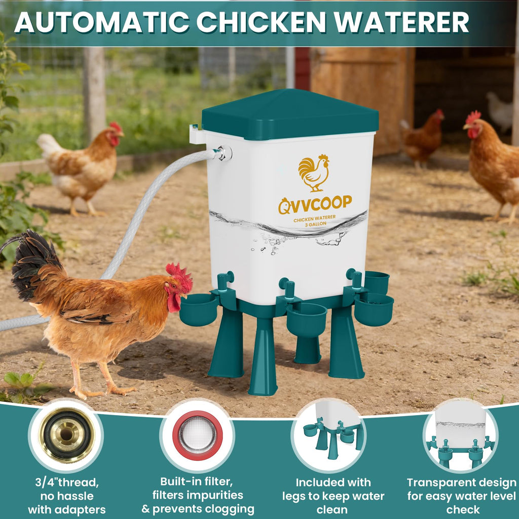 3 Gallon Automatic Chicken Waterer with Float Valve V99001