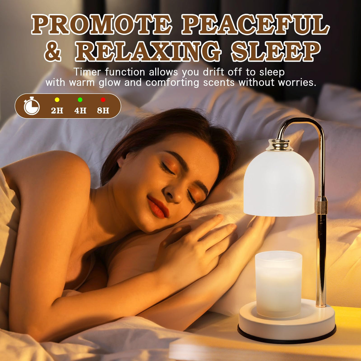 Candle Warmer Lamp with Timer Dimmable White B252426