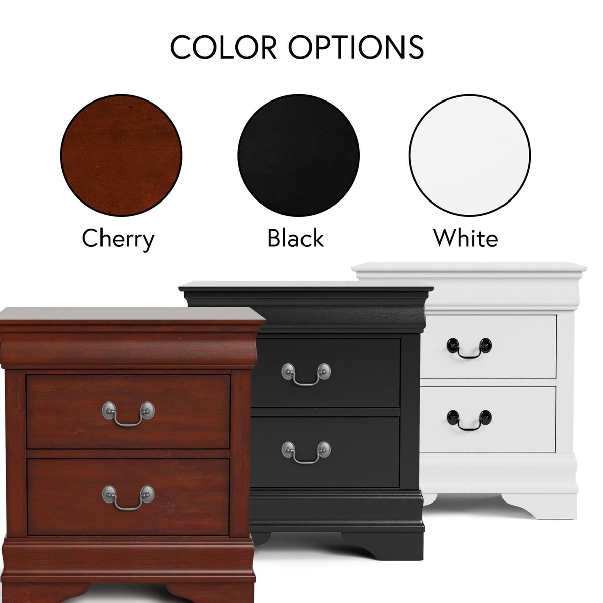 Solid Wood 2-Drawer Nightstand Set U38540