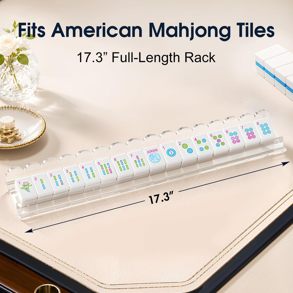 Clear Acrylic Mahjong Racks with Pushers, 4-Pack M17816