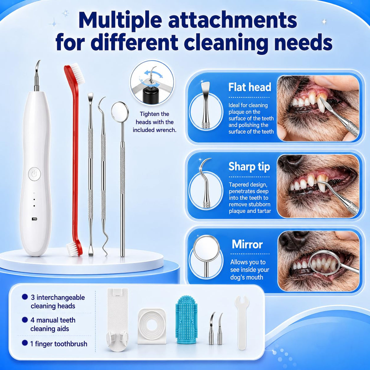 Dog Tartar Ultrasonic Teeth Cleaning Kit T234538