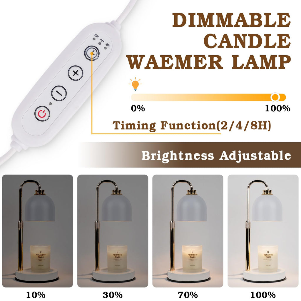 Candle Warmer Lamp with Timer Dimmable White B252426