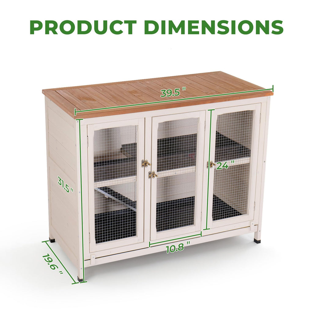2-Story Indoor Rabbit Hutch with Pull-Out Tray K4894