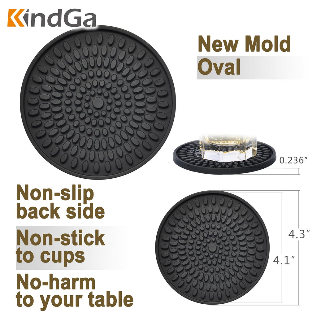Silicone Coasters Set of 8 Black S76264