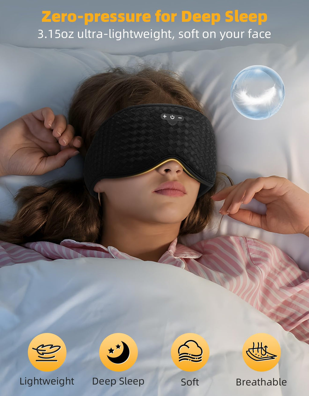Blackout Sleep Mask with Bluetooth Headphones Z325