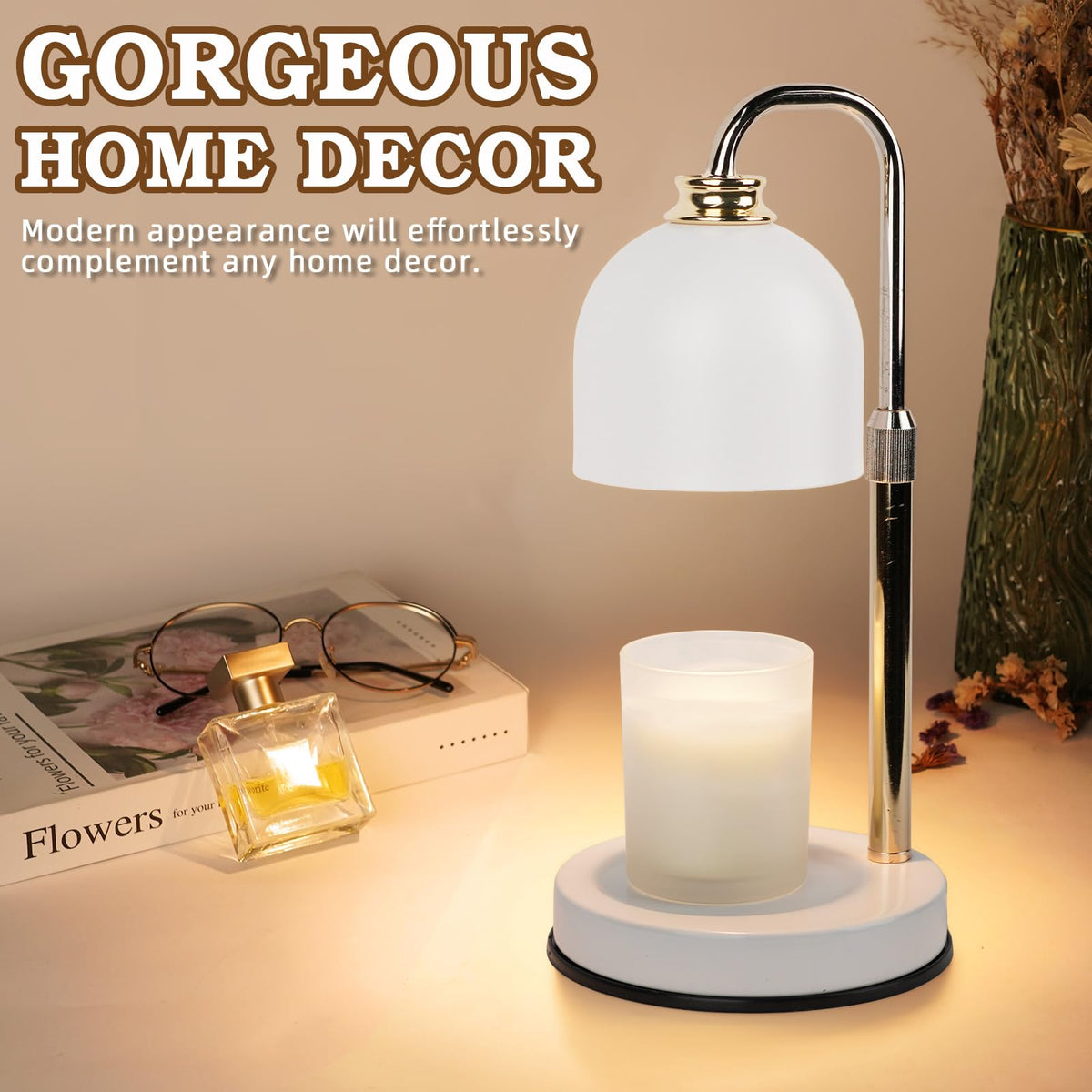 Candle Warmer Lamp with Timer Dimmable White B252426