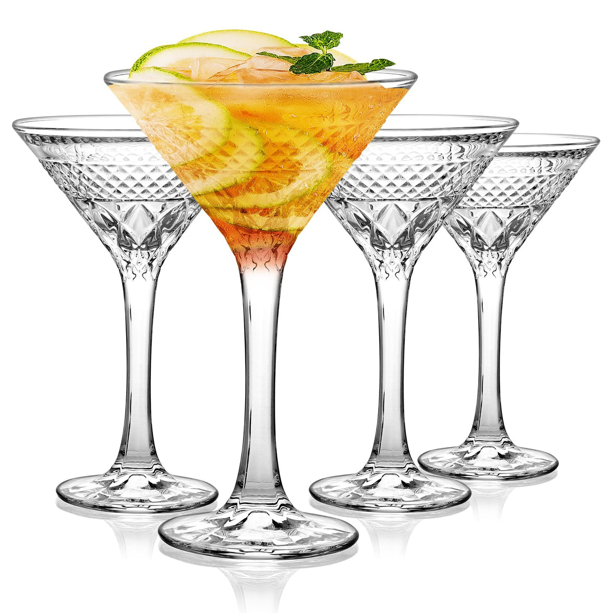 Martini Glasses Set of 4, 6oz Crystal Cocktail Glasses B203