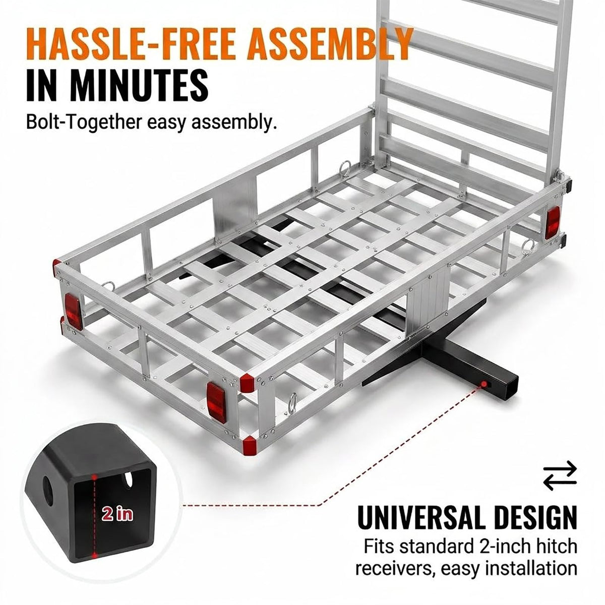 Hitch Mounted Cargo Carrier with Folding Ramp G947
