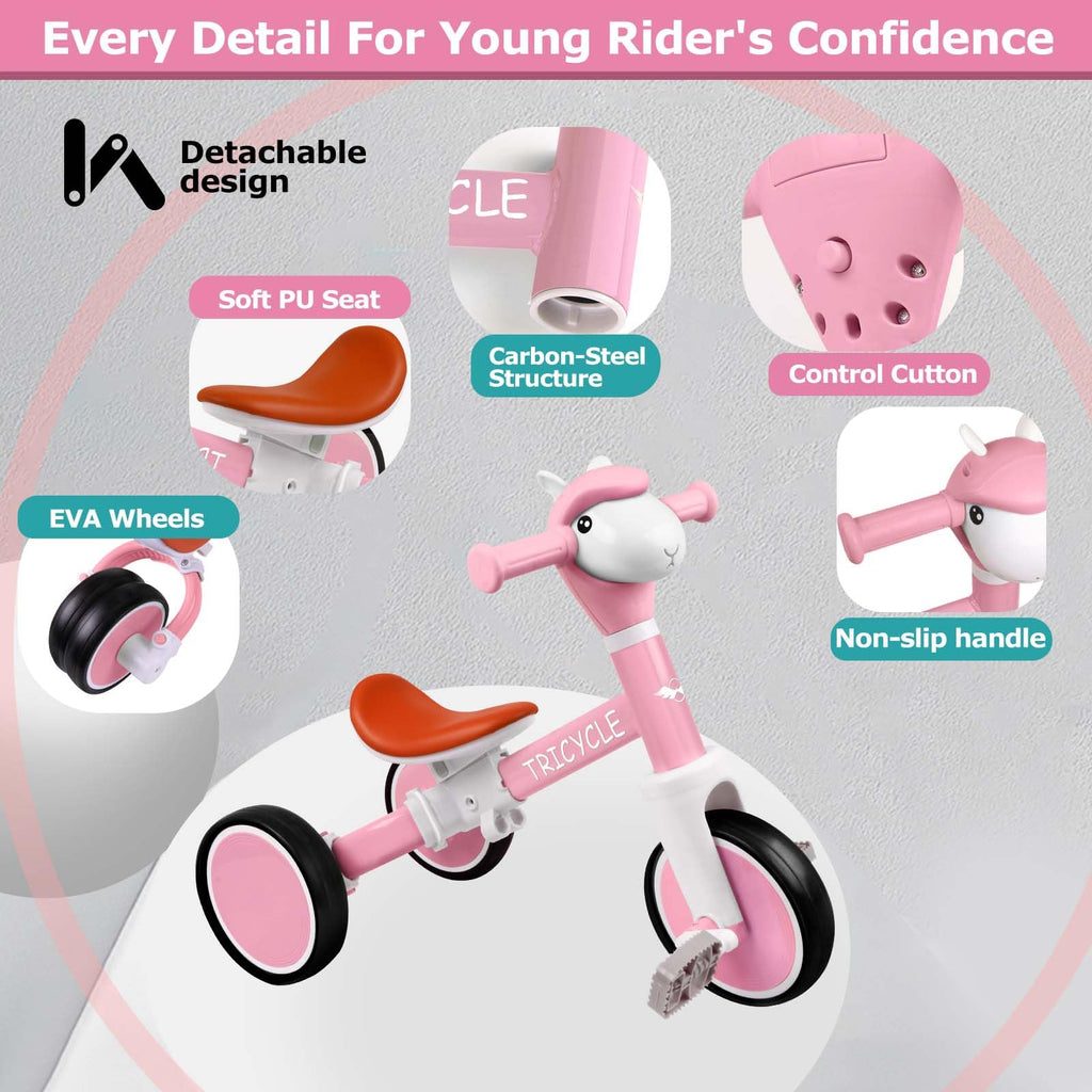 4-in-1 Kids Tricycle with Light & Music A515581