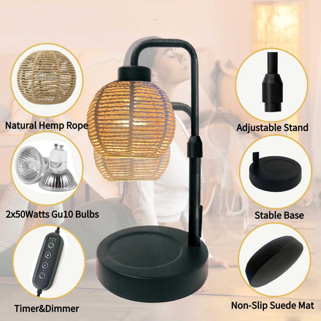 Electric Candle Warmer Lamp with Timer, Adjustable Dimmable W8217