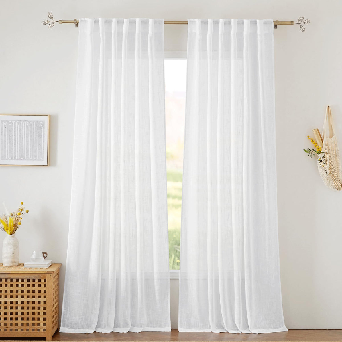 White Sheer Curtains W52 x L95 T2095