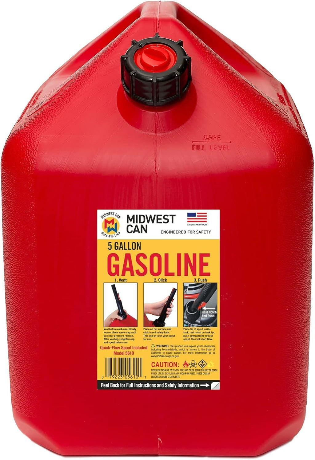 5-Gallon Gas Can Fuel Container with Spout D744693