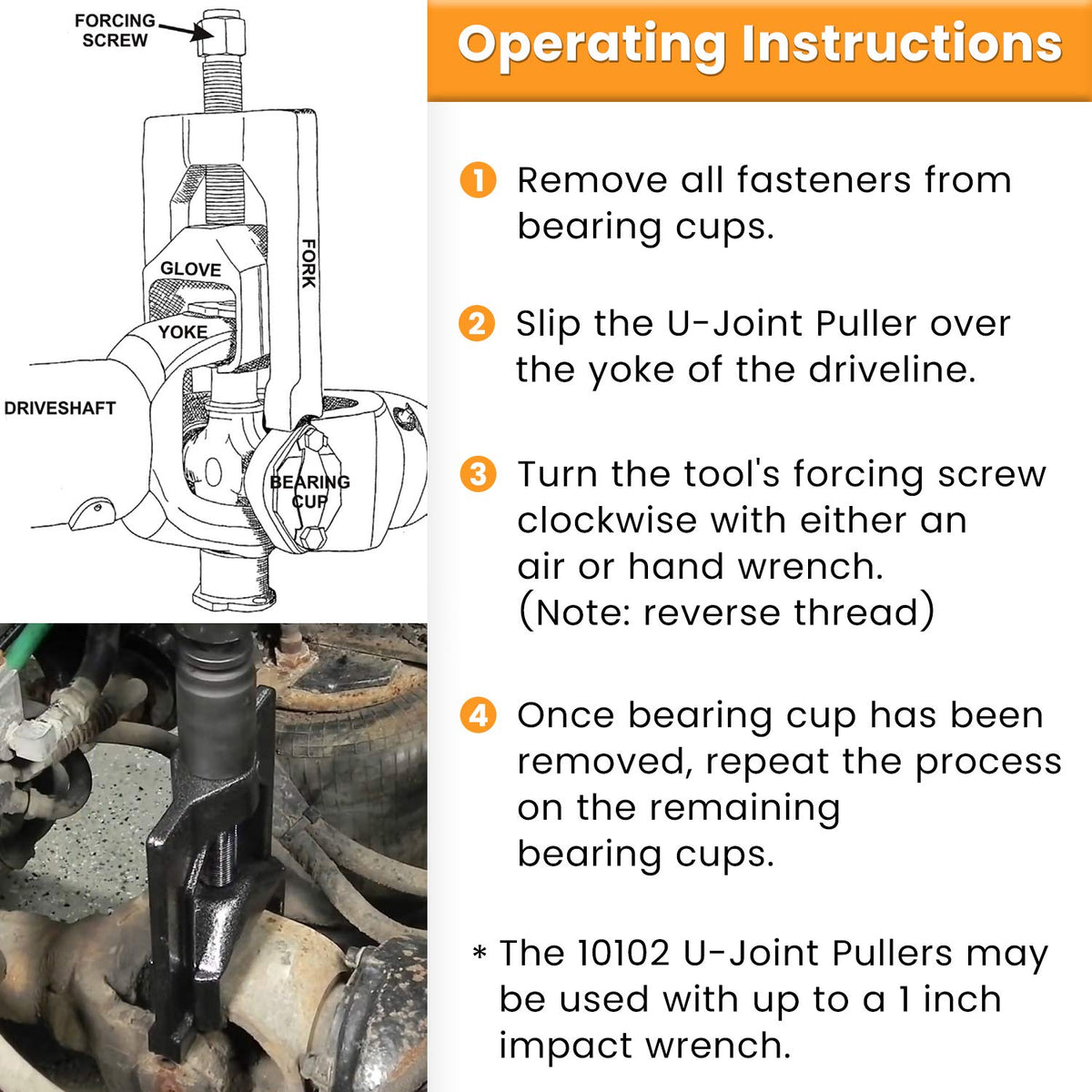 Heavy-Duty Universal Joint Puller Bearing Cup Installer Tool Q754