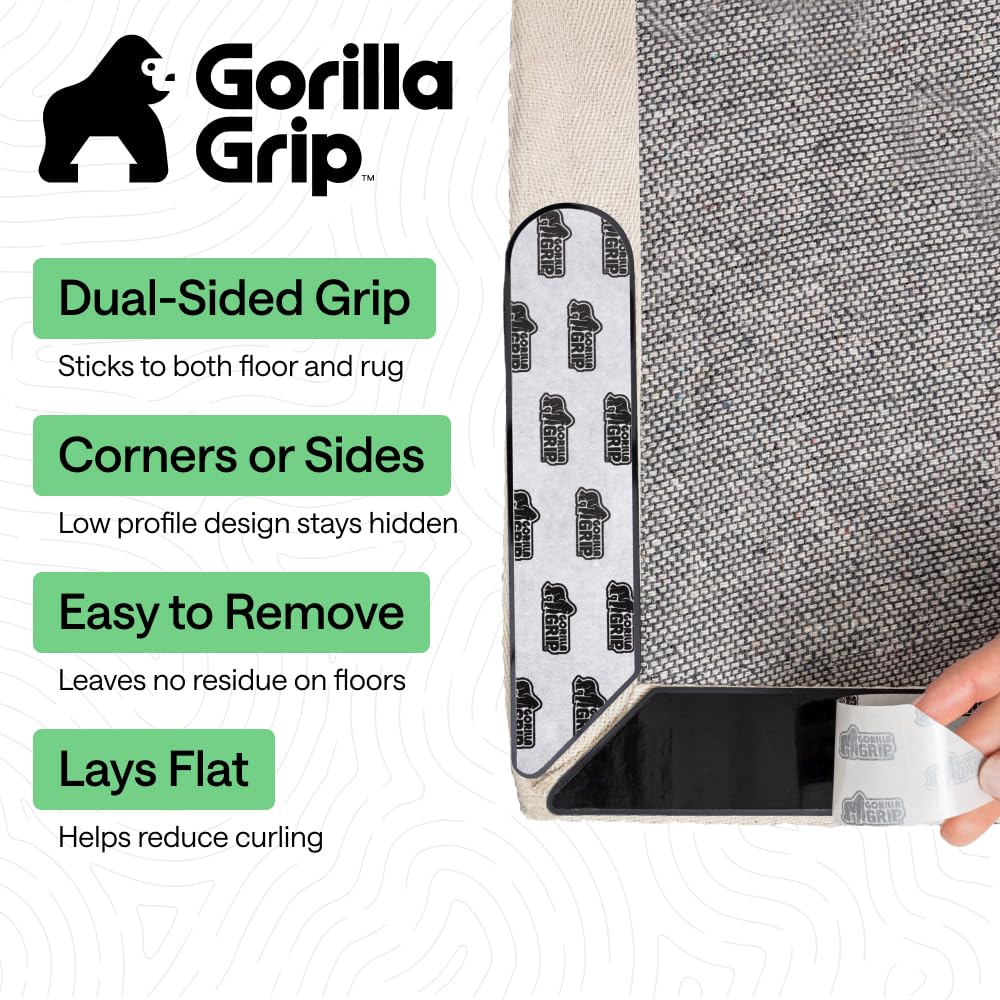 Extra Long Rug Grippers, 8 Pack Black O321517
