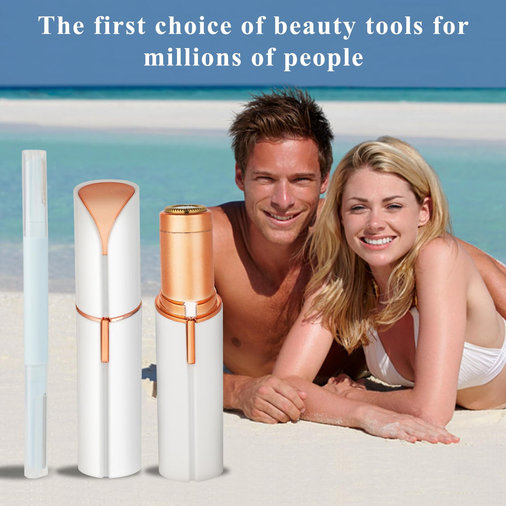 Electric Painless Facial Hair Removal Device with 2 Replacement Heads D47414