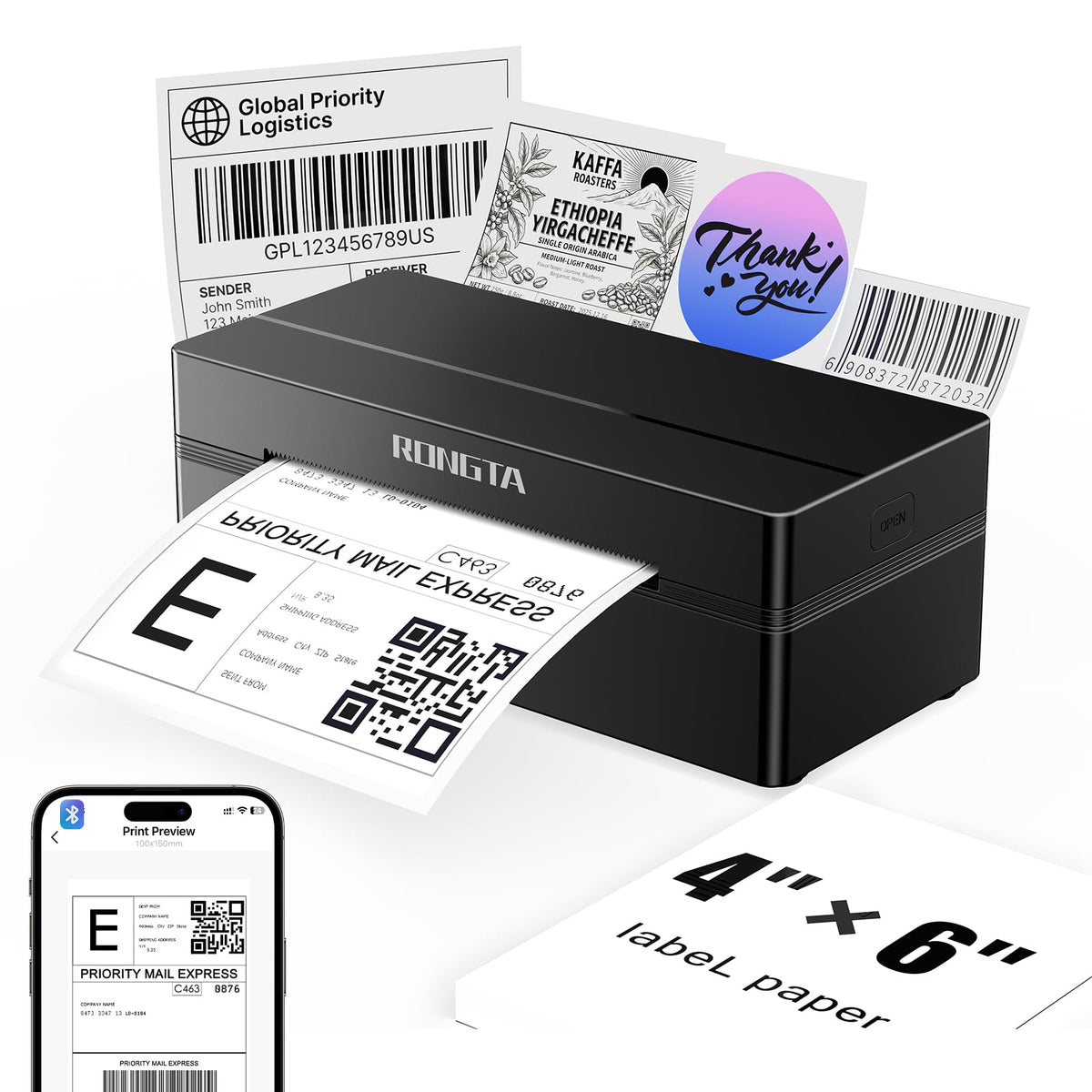 Bluetooth 4x6 Thermal Label Printer K367798
