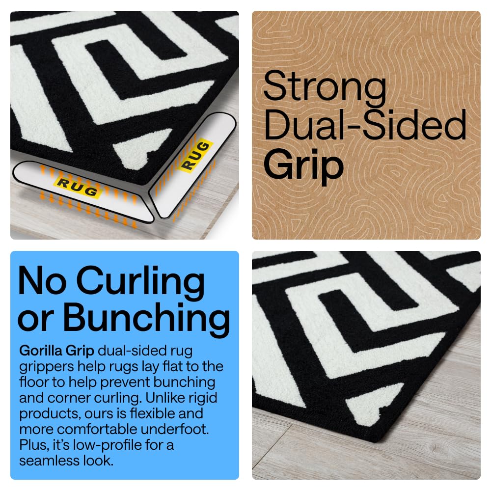 Extra Long Rug Grippers, 8 Pack Black O321517