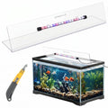 Aquarium Lids Canopy with LED Light, 3 Pcs, Clear, 20x10in S536740