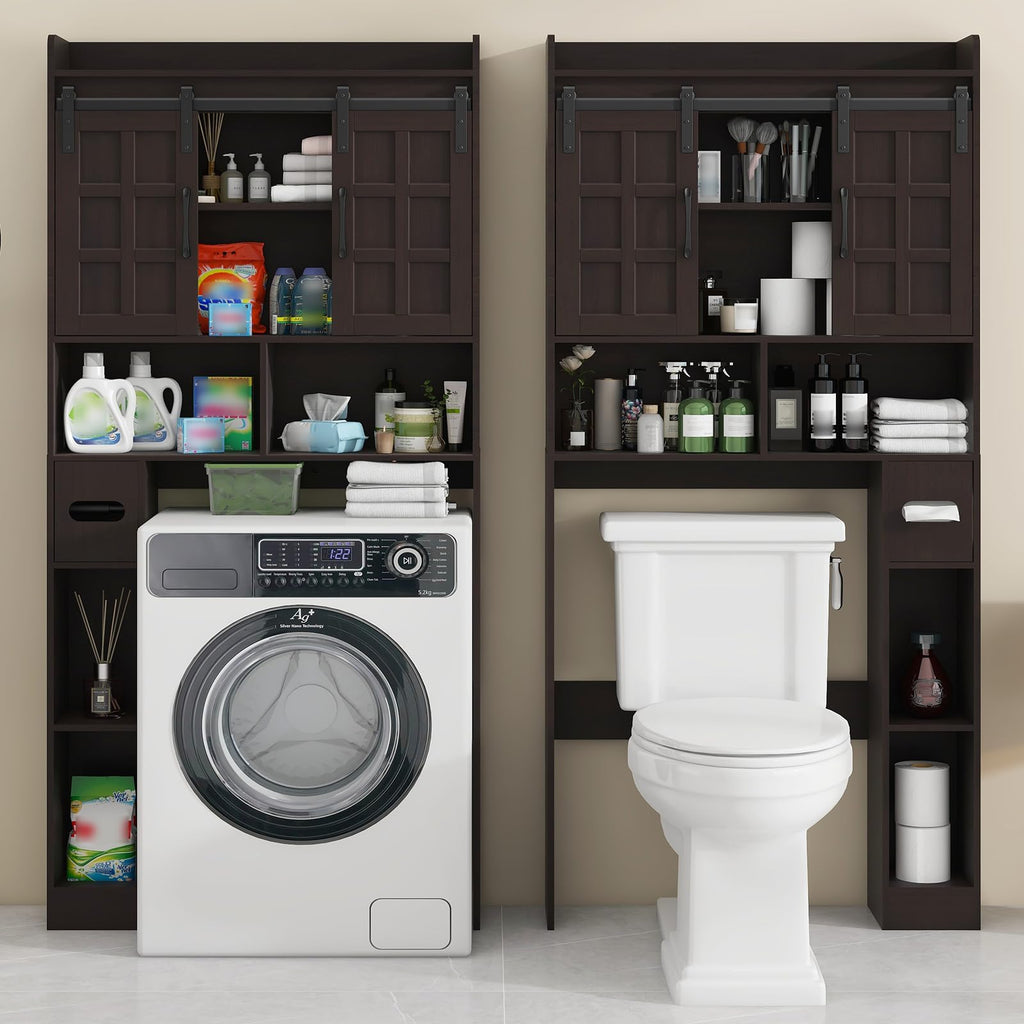 Over The Toilet Storage Cabinet with Sliding Doors D46201