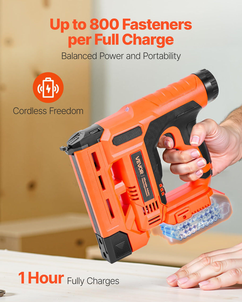 Cordless 2-in-1 18 Gauge Nail Gun Staple Gun Z896268