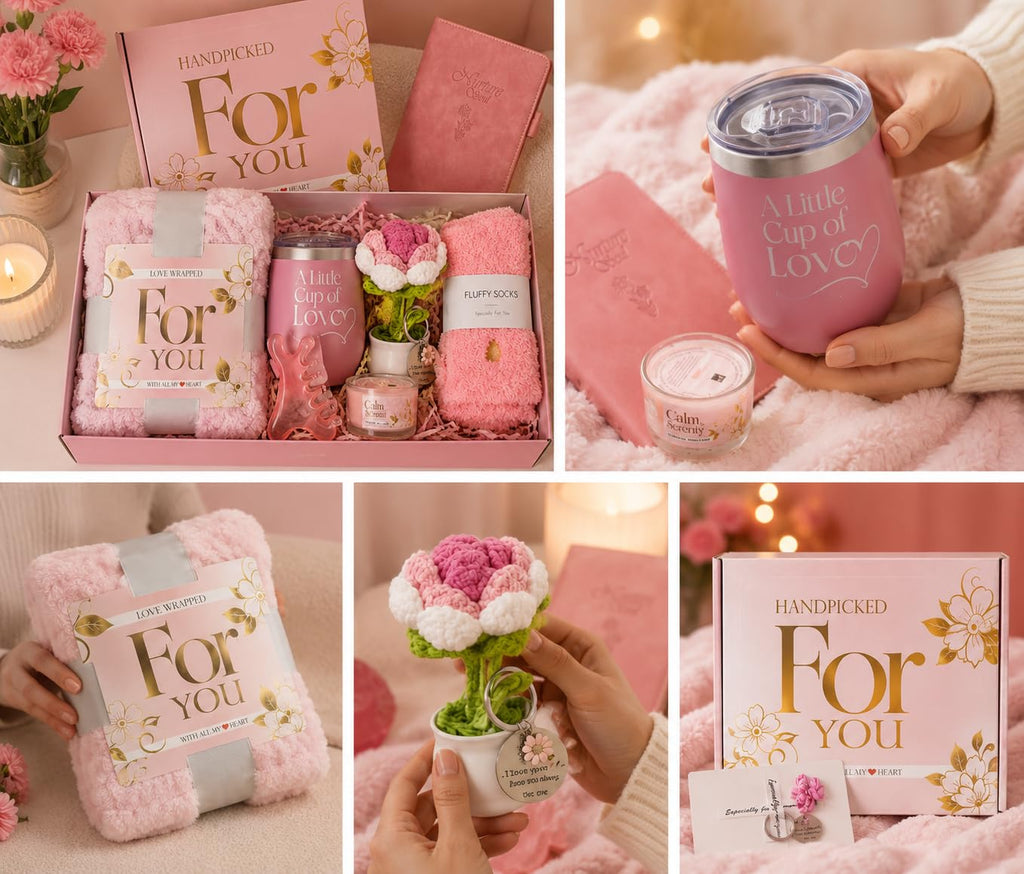 11 Pc Pink Care Package with Blanket T225