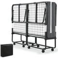 Folding Rollaway Guest Bed with 8 Casters and 6" Memory Foam Mattress H2501