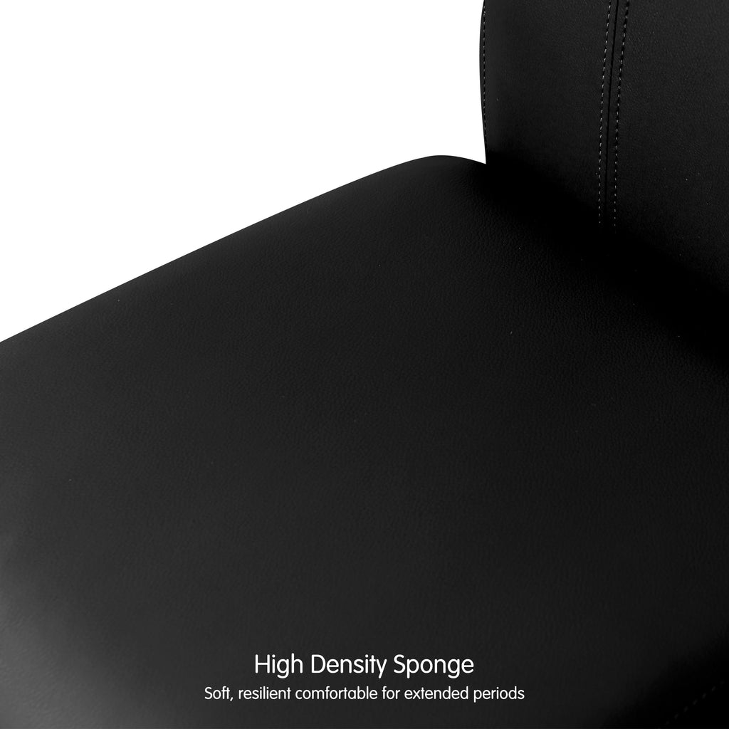 Black Faux Leather Upholstered Dining Chairs Set of 4 with Wood Legs L7083