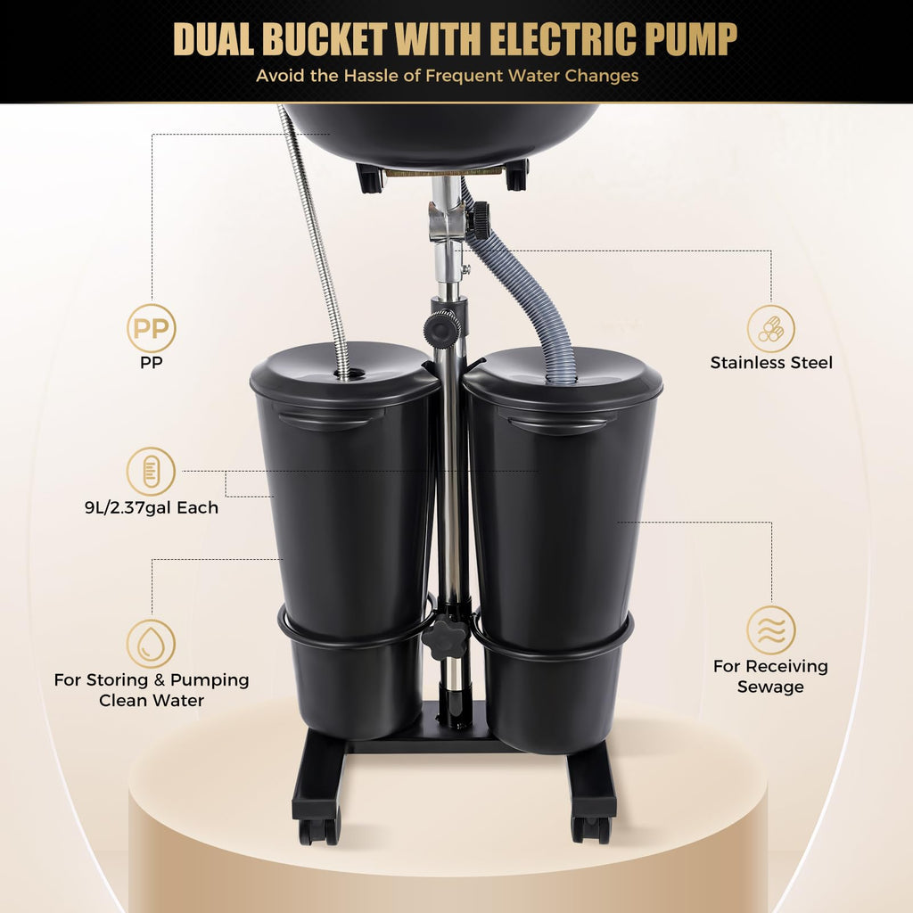 Portable Height Adjustable Shampoo Bowl with Electric Pump P979466