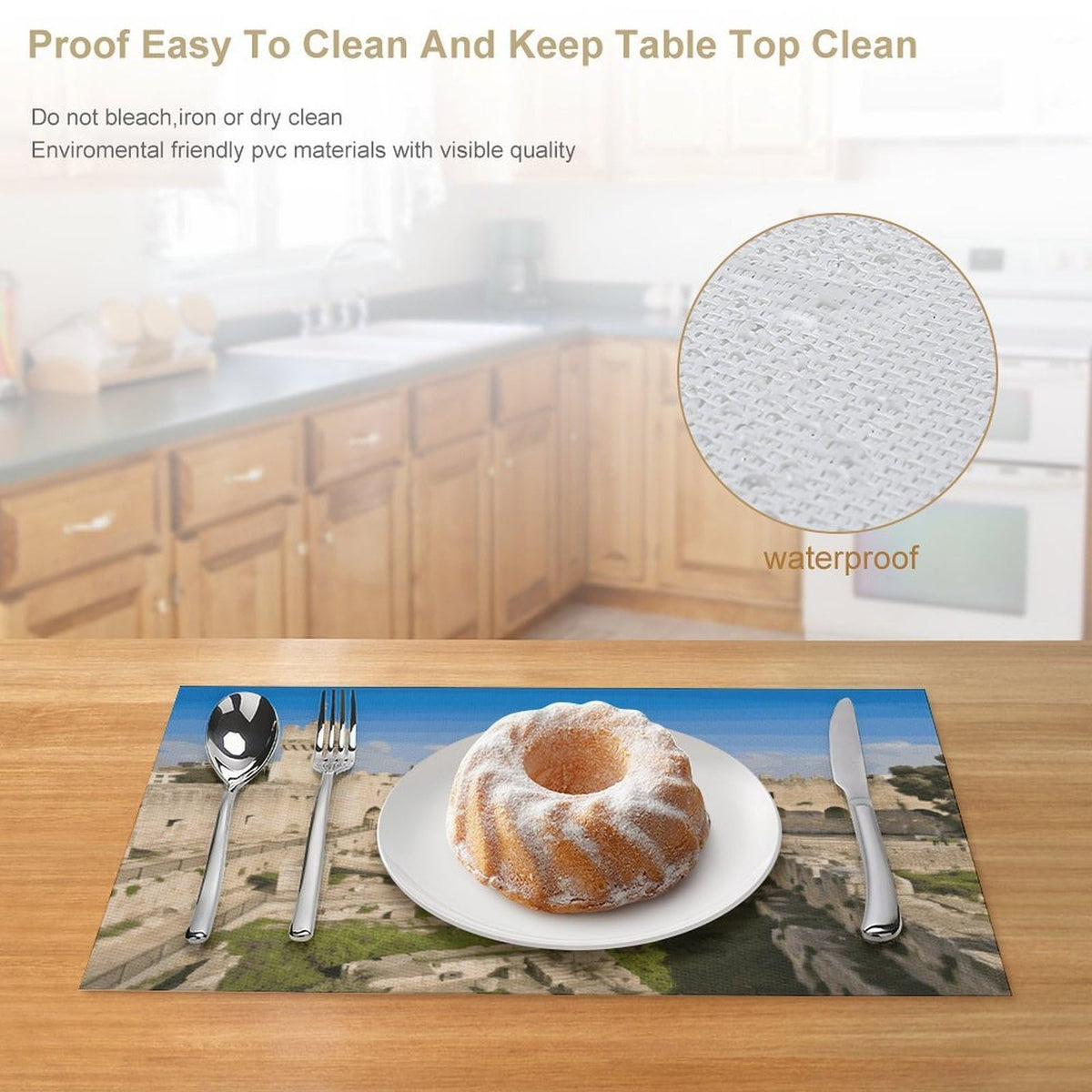 Washable Stain Resistant Placemats 4 PCS M558