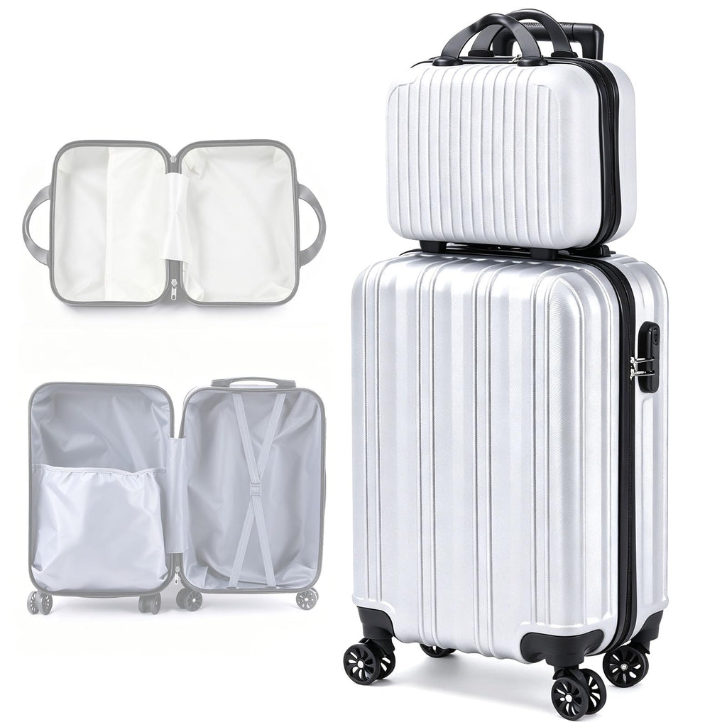 20 Inch Hardside Spinner Suitcase with Makeup Case and Coded Lock O684